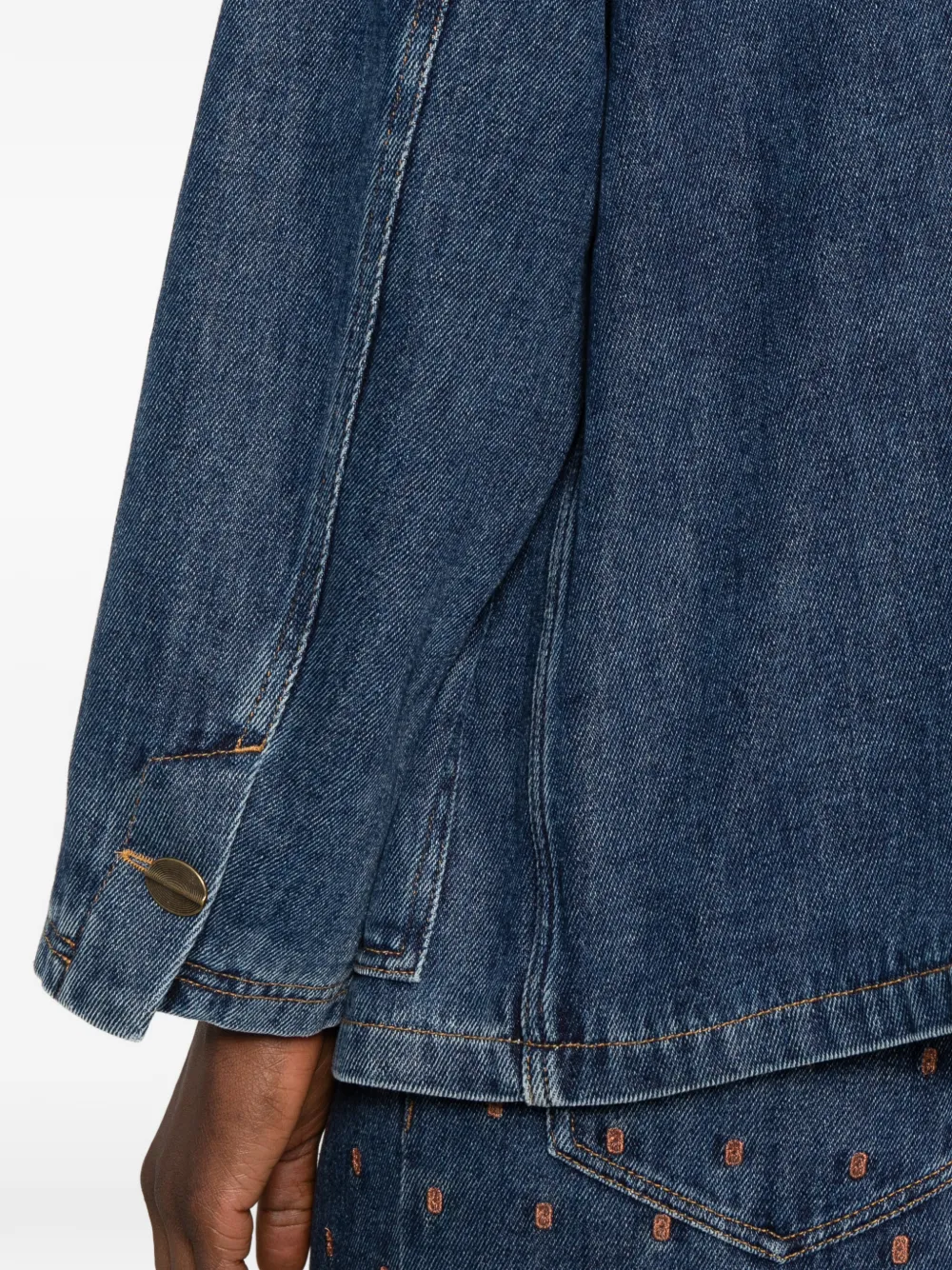 Forte Button-up denim jack Blauw
