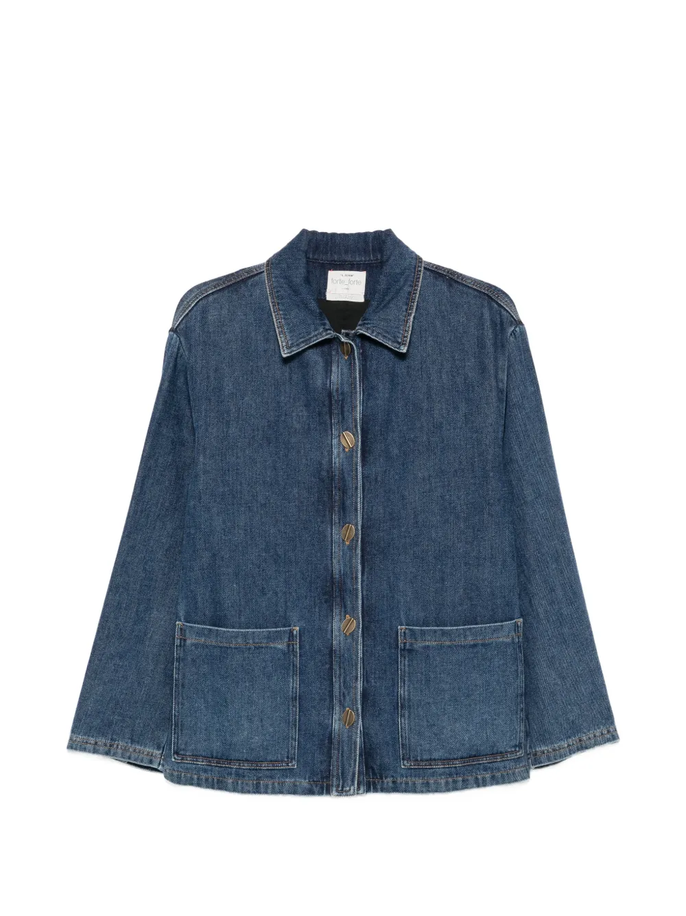 Forte Forte Jeansjacke mit Knopfleiste - Blau