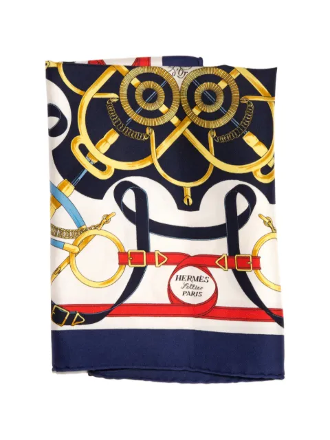 Hermès Pre-Owned 2000s Eperon d’Or Gavroche printed silk scarf