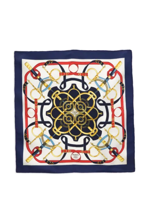 Hermès Pre-Owned 2000s Eperon d’Or Gavroche  printed silk scarf