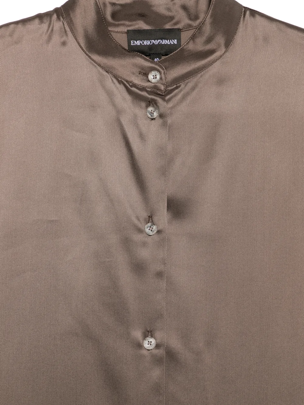 Emporio Armani Blouse met bandkraag Bruin