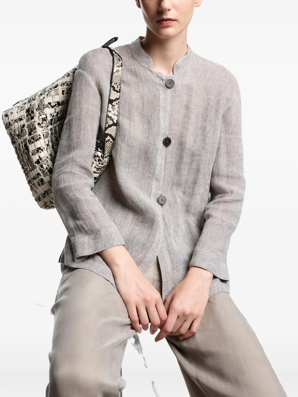 Emporio Armani Broek met elastische taille Beige