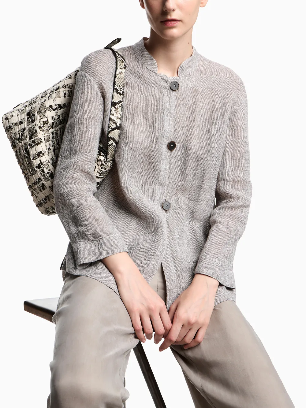 Emporio Armani Broek met elastische taille Beige