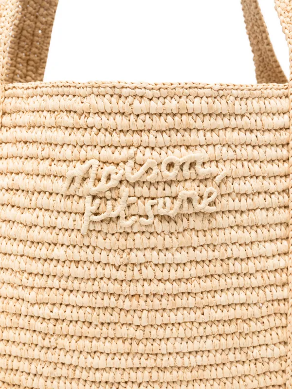 Maison Kitsuné logo-lettering Tote Bag | Neutrals | FARFETCH