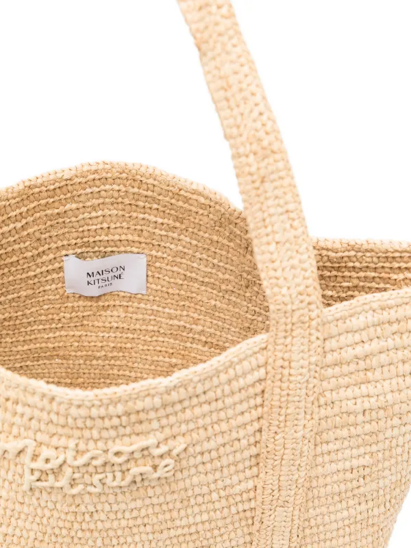 Maison Kitsuné logo-lettering Tote Bag | Neutrals | FARFETCH