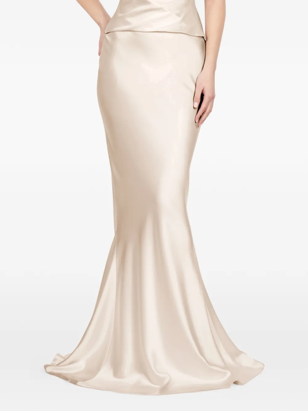 ALEXIA & ANTONIA Maxi-rok met flared afwerking en uitgesneden details Beige