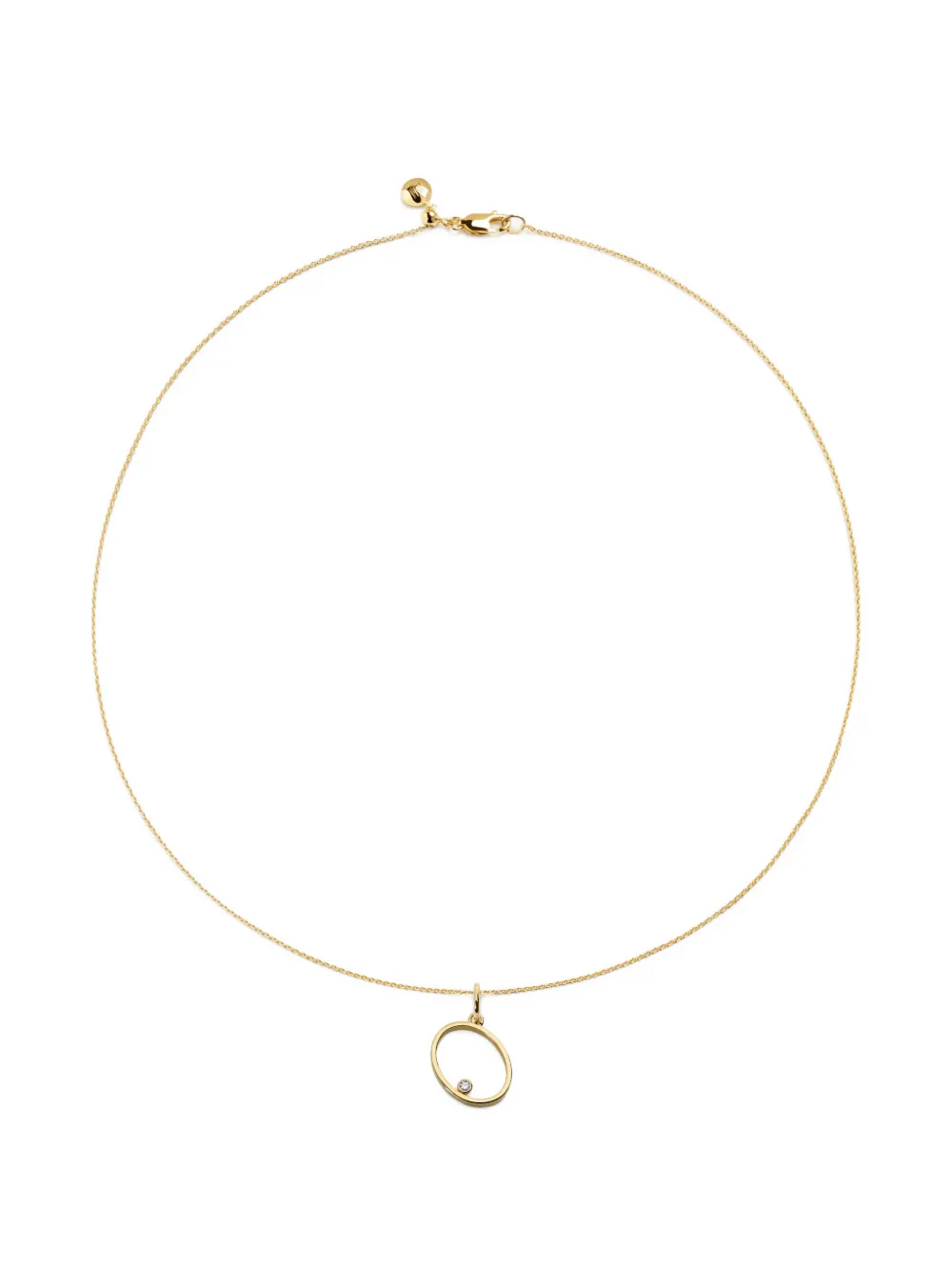 Monica Vinader Collana con pendente a forma di O con diamanti - Oro