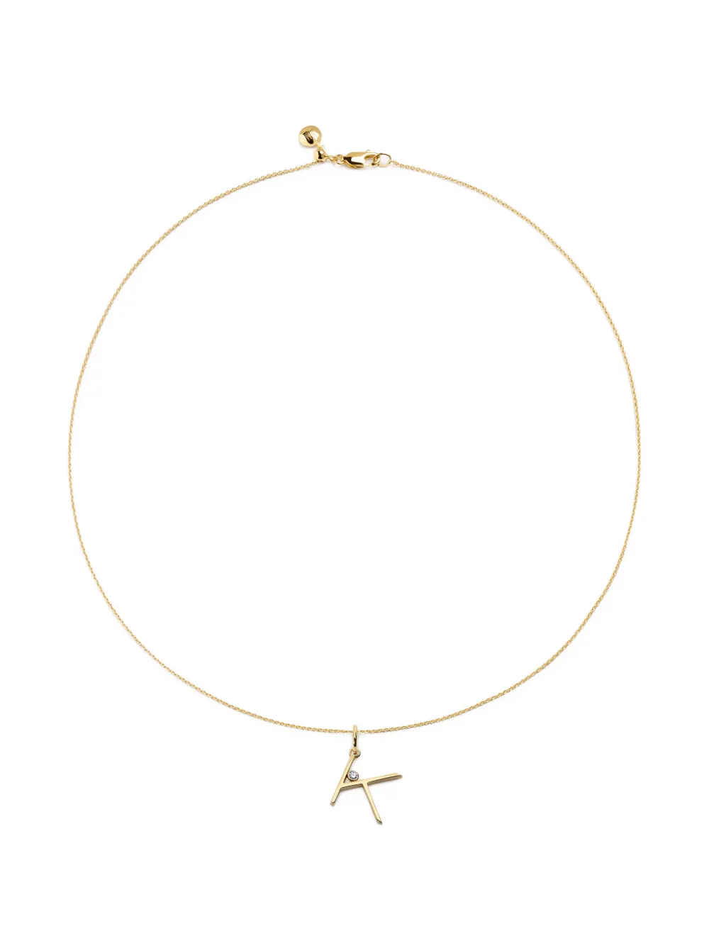 Monica Vinader solitaire diamond initial K pendant - Oro