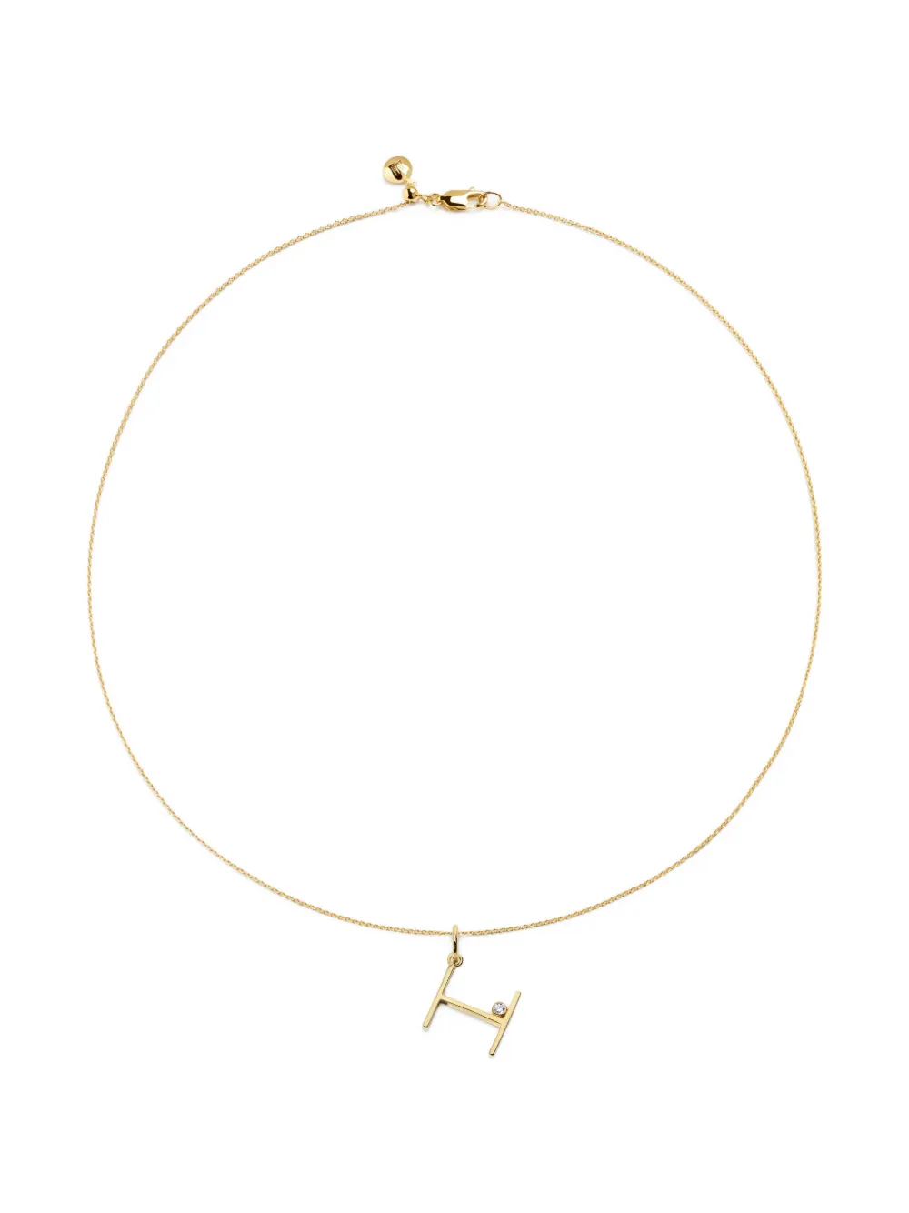 Monica Vinader solitaire diamond initial H pendant - Oro