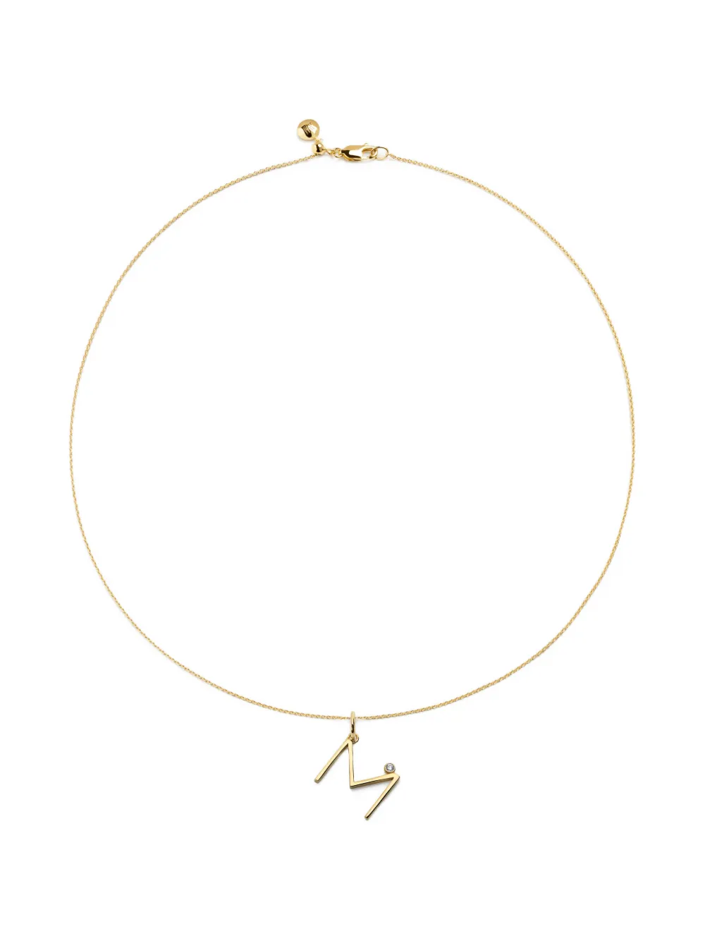 Monica Vinader solitaire diamond initial M pendant - Oro