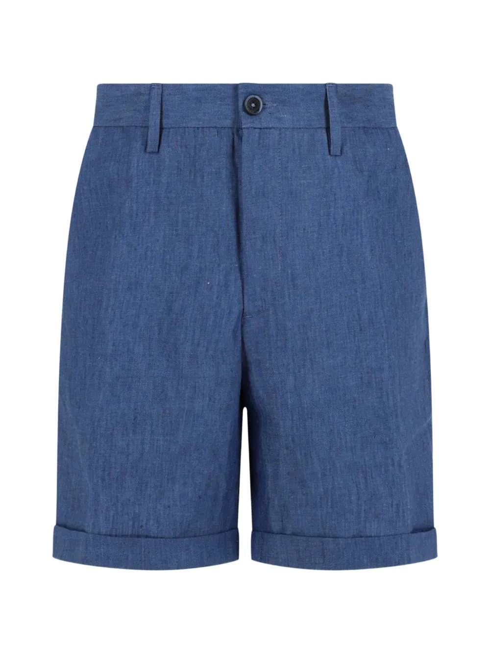 120% Lino linen turn-up shorts - Blu