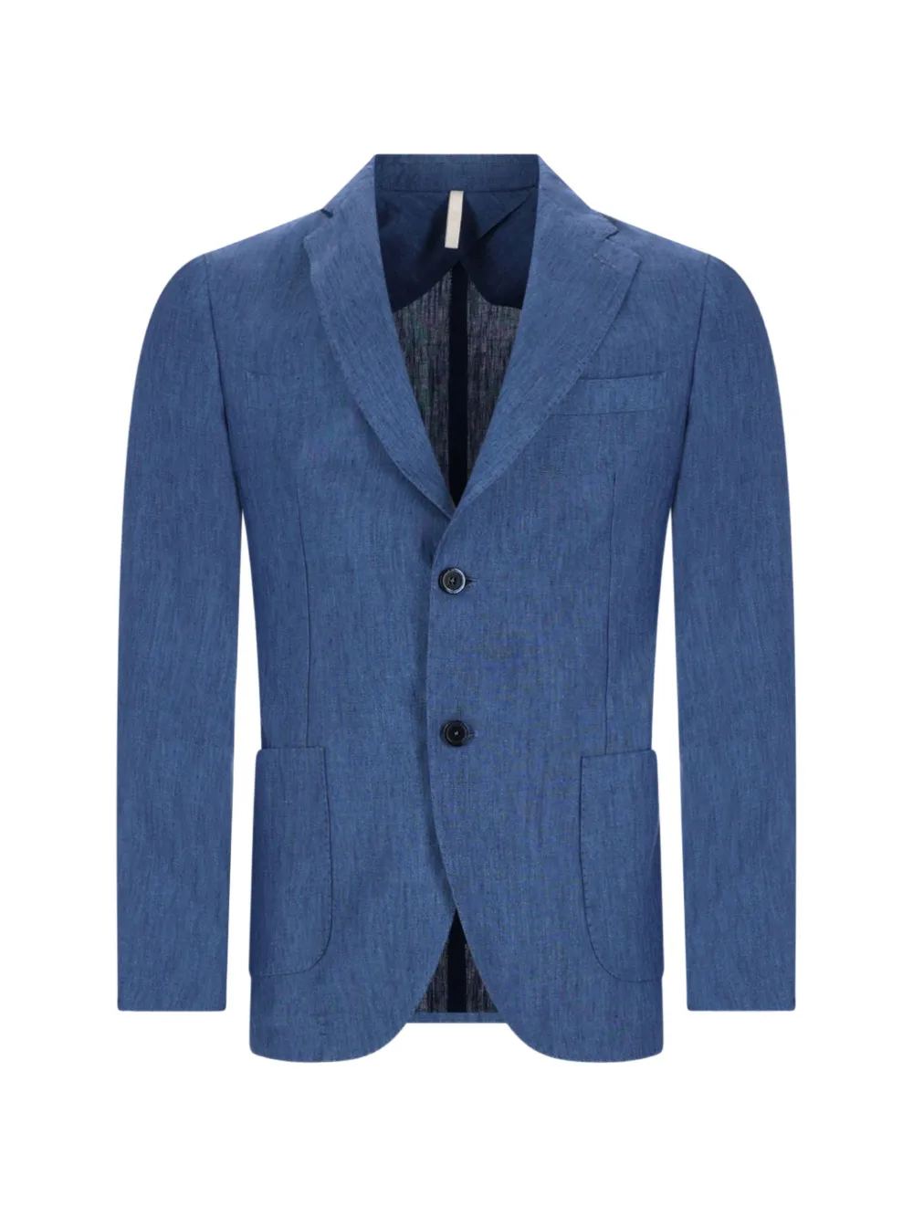 120% Lino single-breasted linen blazer - Blu