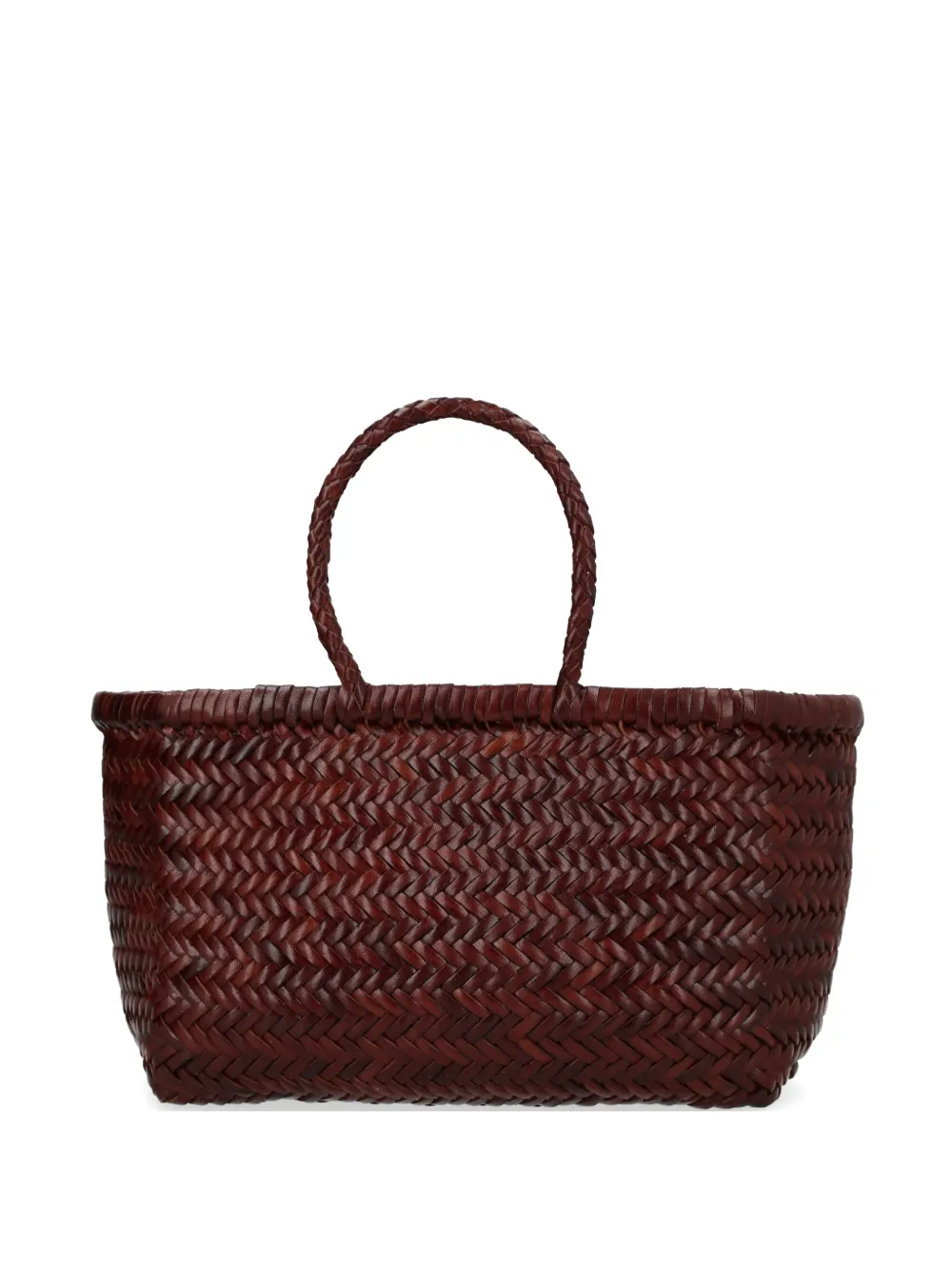 DRAGON DIFFUSION small Triple Jump woven-leather tote bag - Marrone