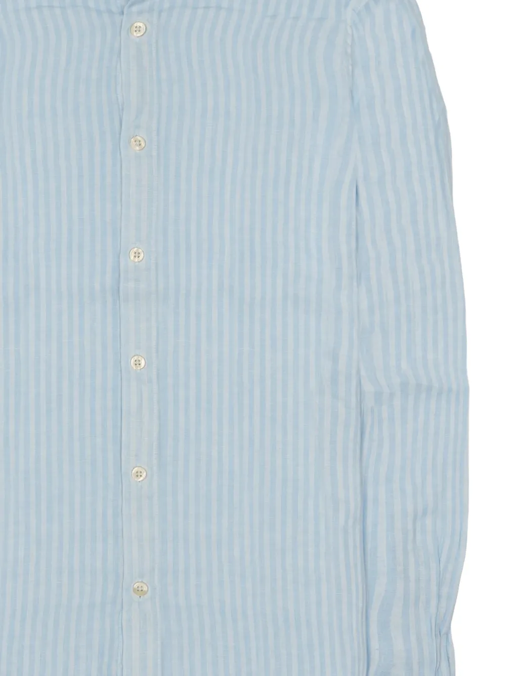 120% Lino Linnen overhemd met verticale streep Blauw