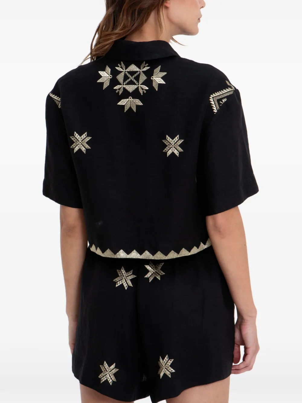 GREEK ARCHAIC KORI Trainingsshorts met geborduurd detail Zwart