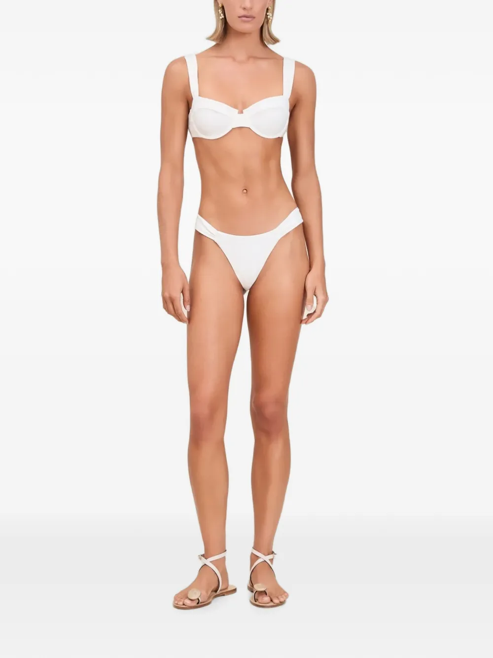 Devon Windsor Josephine tie-back bikini top - Bianco