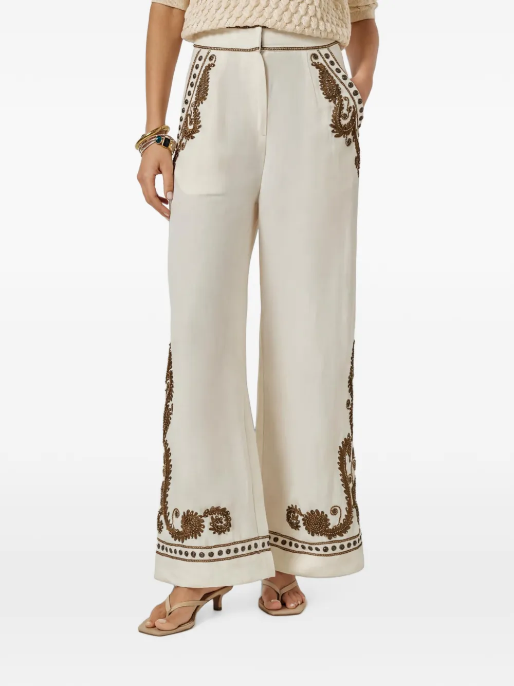 SCARLETT POPPIES Broek met borduurwerk Beige