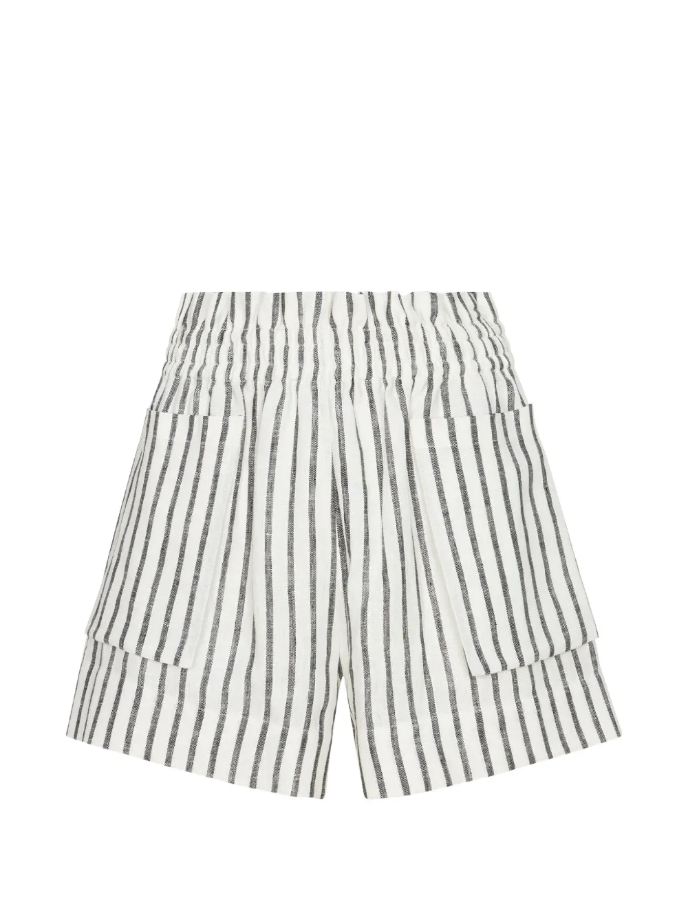 HEVRON Mira striped shorts - White