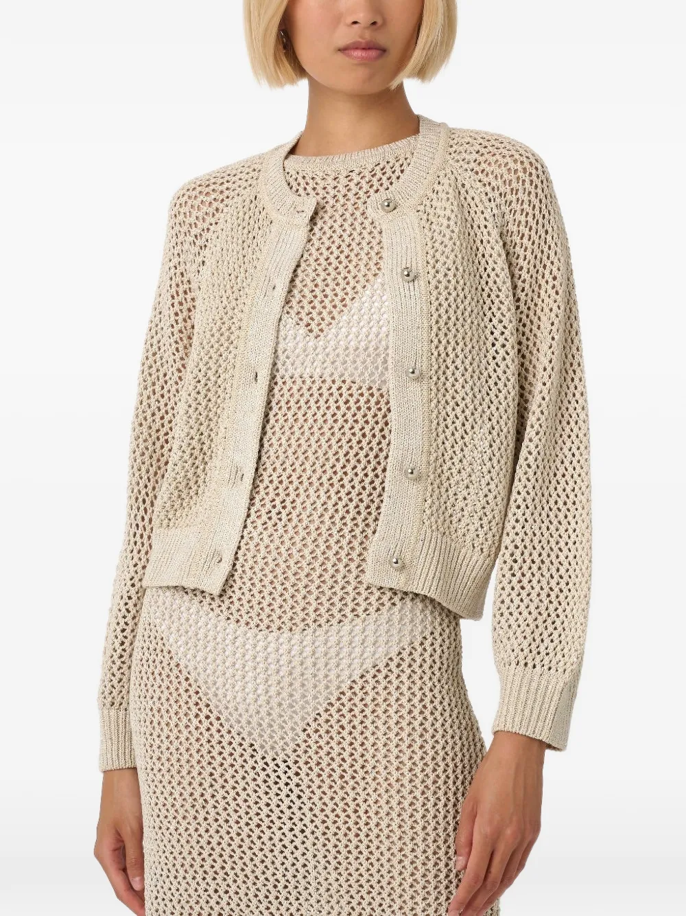 Toccin open-knit cardigan - Toni neutri