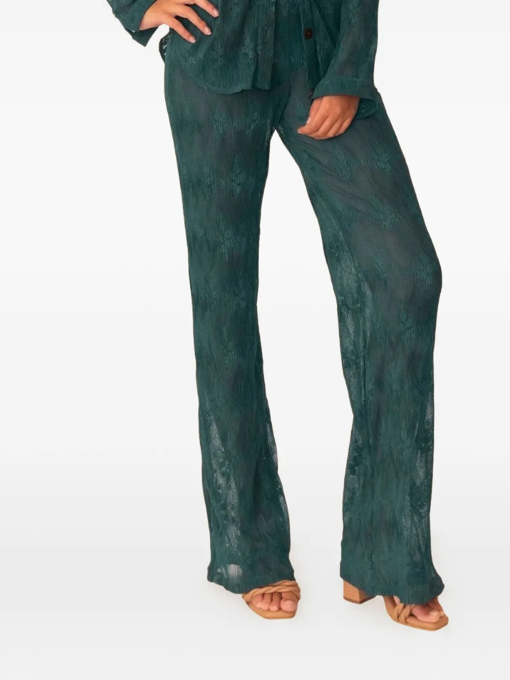 AZULU patterned flared trousers - Verde
