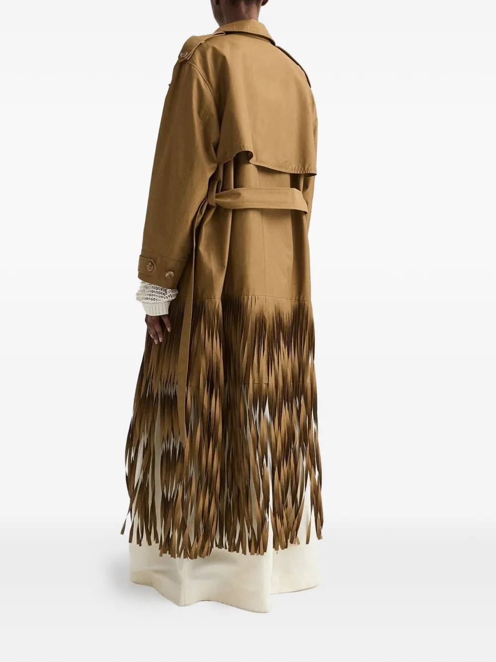 Twp Fringe Benefit Cotton Coat in Brown, view 3