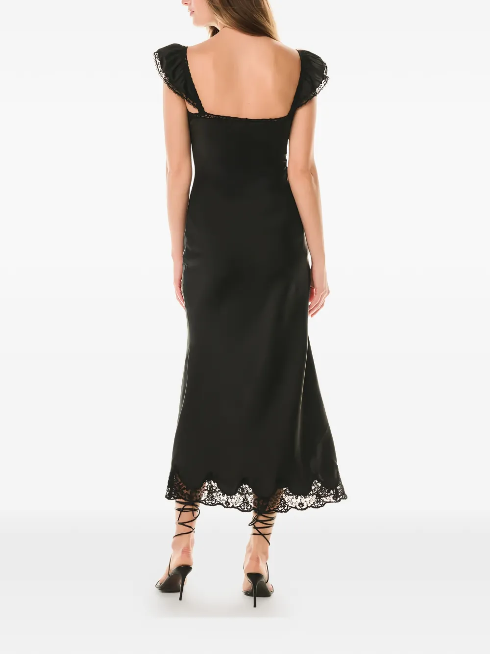 LoveShackFancy Karmine midi-jurk Zwart