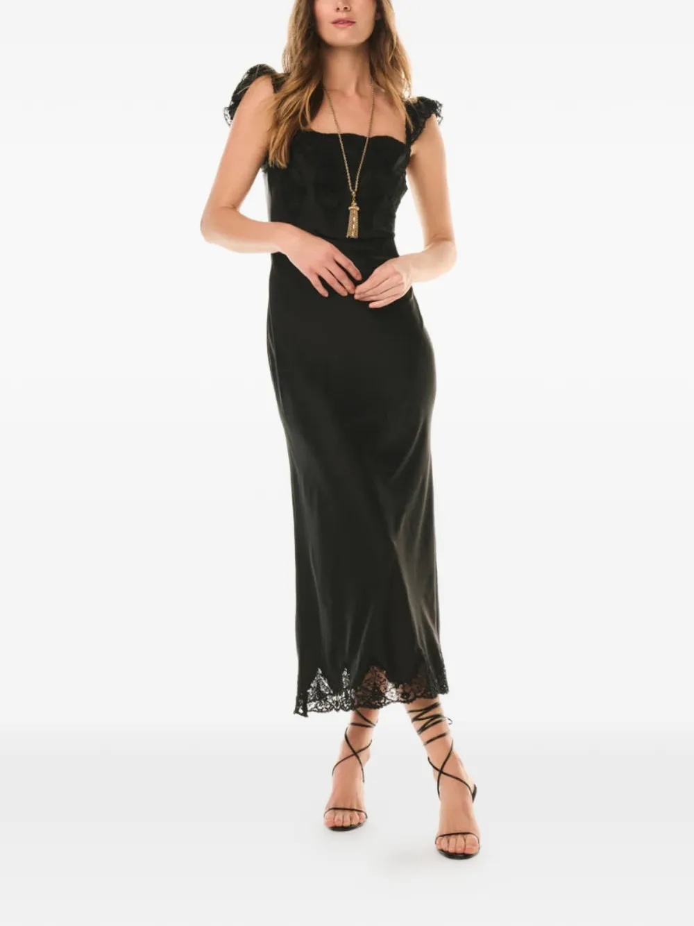 LoveShackFancy Karmine midi dress - Nero