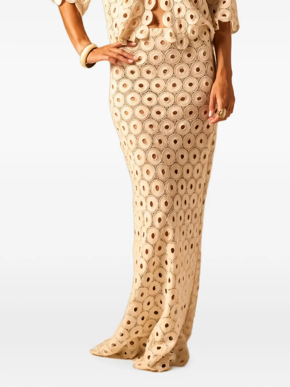Jbq Maud Zip-up Maxi Skirt In 뉴트럴