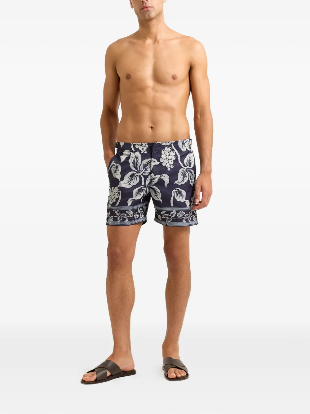 Orlebar Brown Zwembroek met bloemenprint Blauw