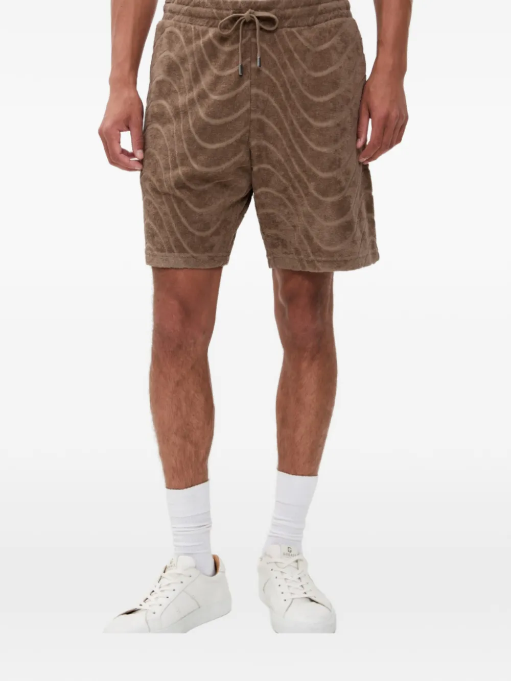 Frescobol Carioca wave-pattern shorts - Marrone
