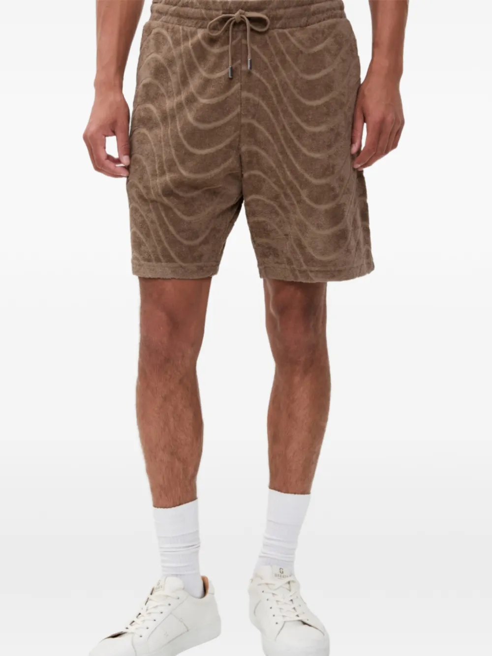 Frescobol Carioca wave-pattern shorts - Marrone