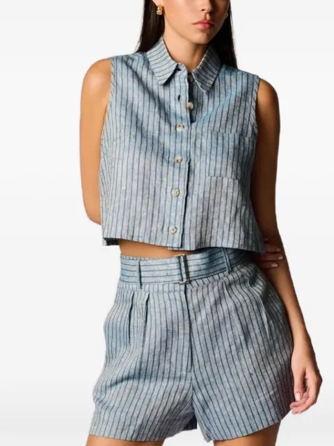 HEVRON Katja striped collared top