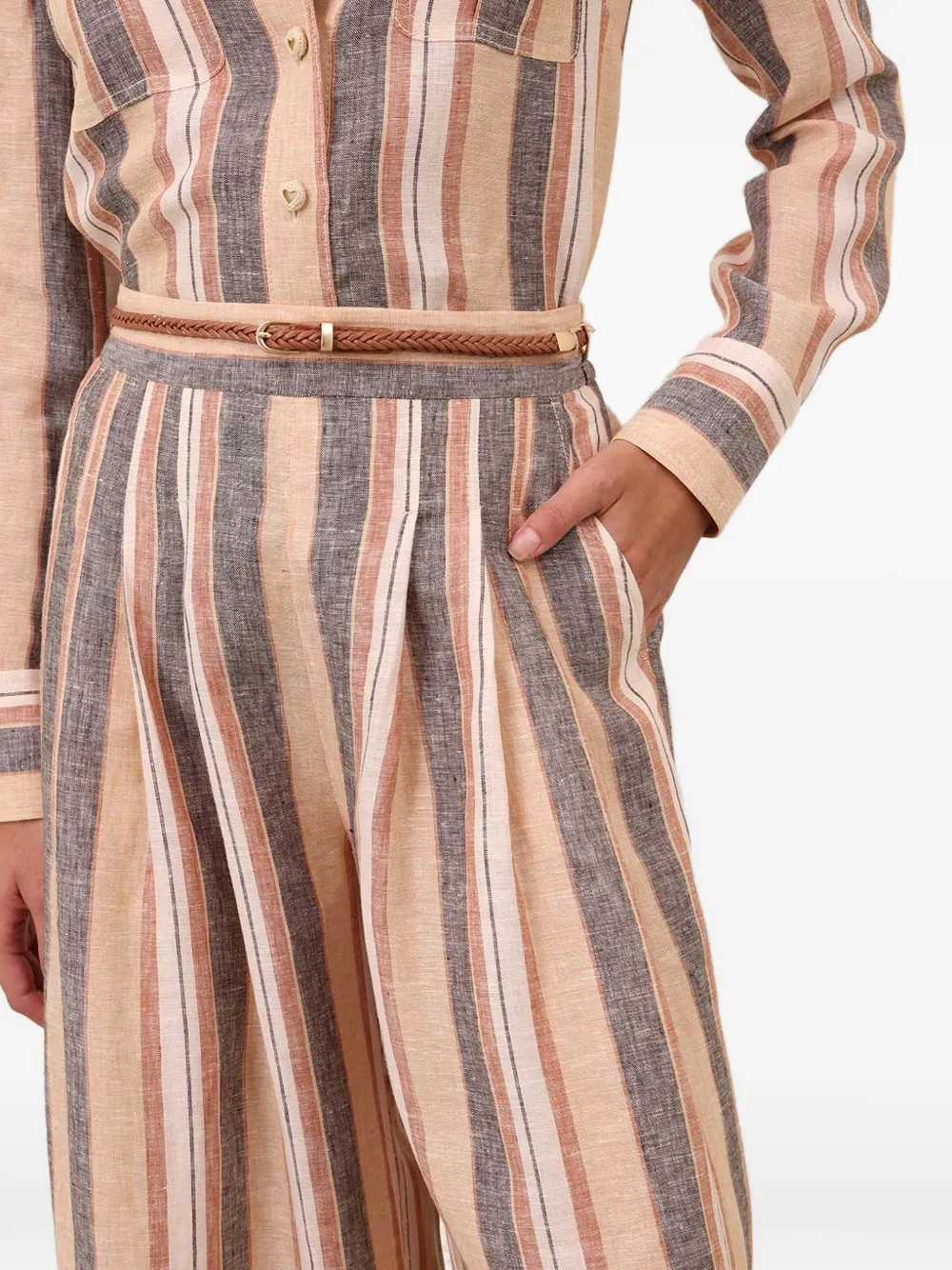 ZIMMERMANN Wanderlust gestreepte broek Beige