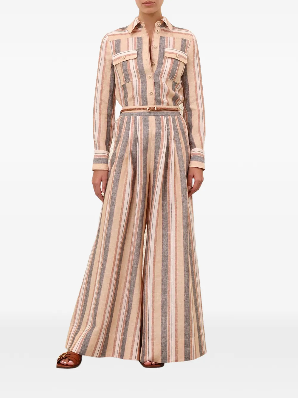 ZIMMERMANN Wanderlust gestreepte broek Beige