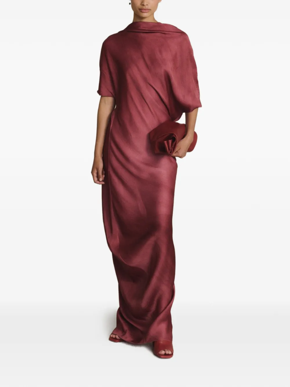 Cortana twisted open-back dress - Rosso