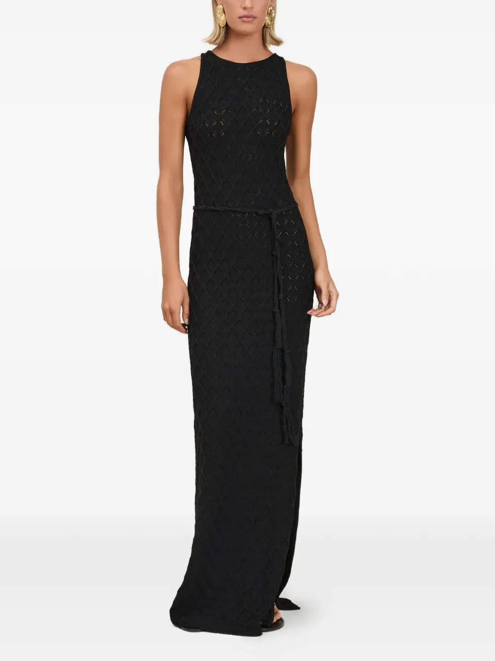 Devon Nova open-back belted dress - Nero