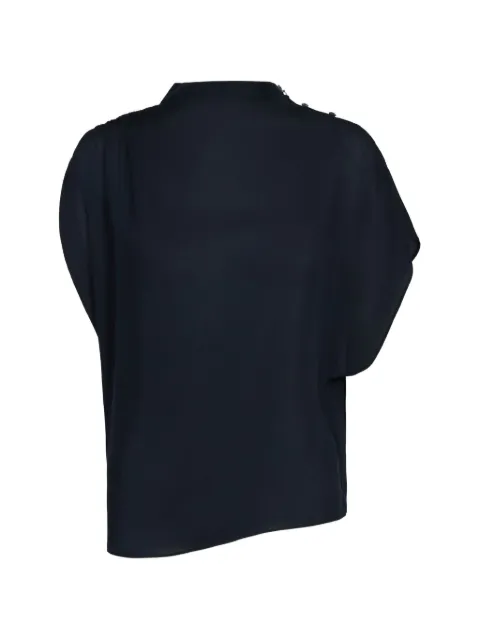 TWP Wish You Would draped mock-neck blouse