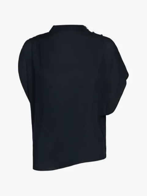 TWP Wish You Would draped mock-neck blouse