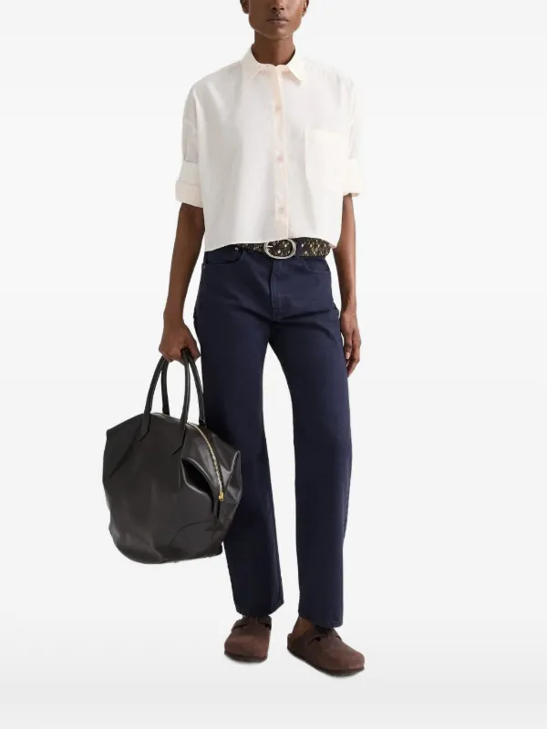 Twp Next Ex Chest-pocket Croped Shirt in Pink