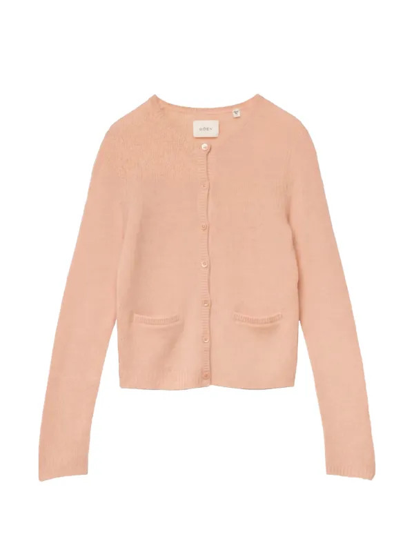 Dôen Thea Button-up Patch-pocket Cardigan in Pink