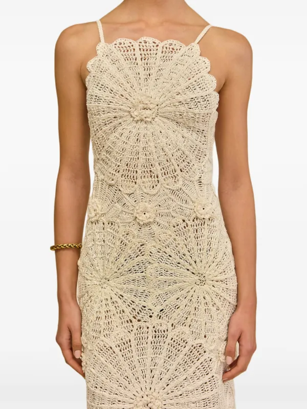 Cult Gaia Elif Crochet Floral Maxi Dress | Neutrals | FARFETCH