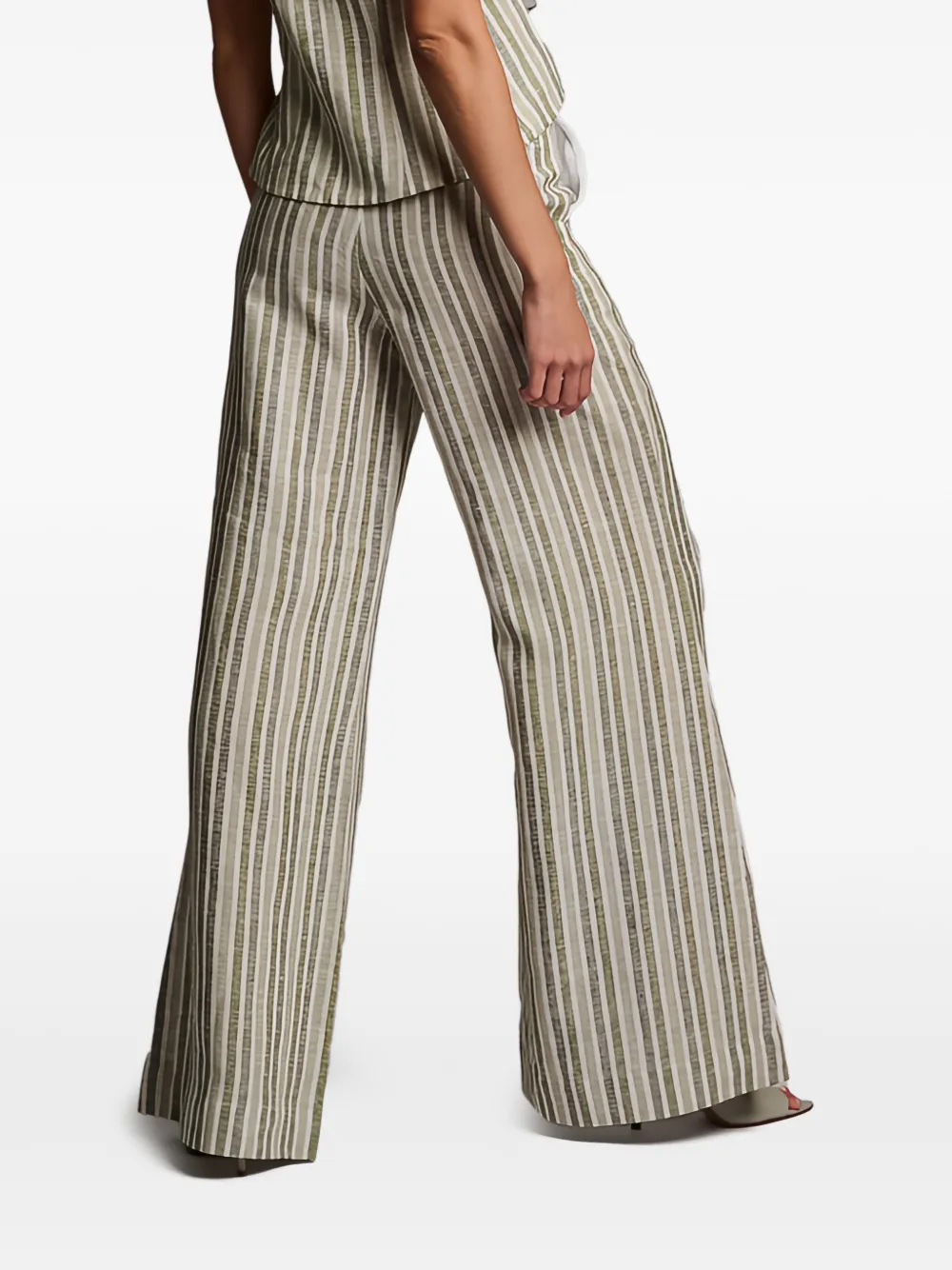 HEVRON Capri gestreepte broek Beige