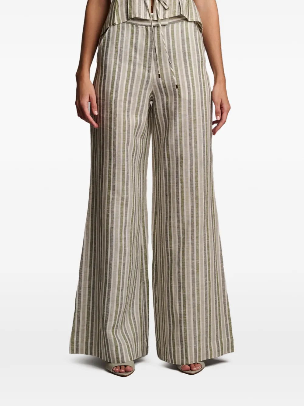 HEVRON Capri striped trousers - Toni neutri
