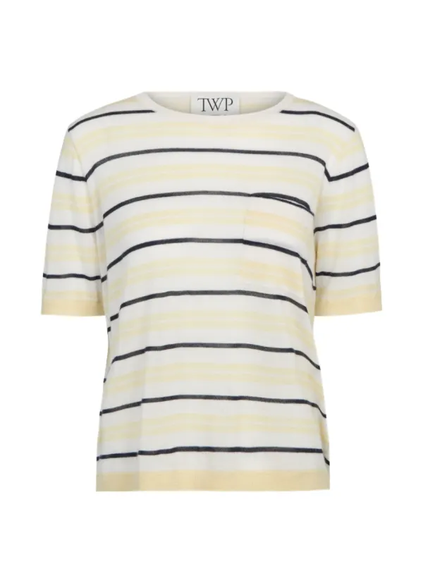 Twp Striped Chest-pocket T-shirt in Neutrals