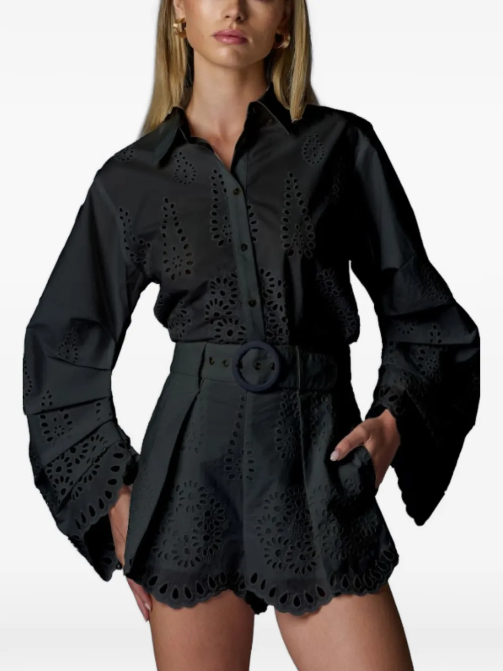 HEVRON Raquel shirt - Nero