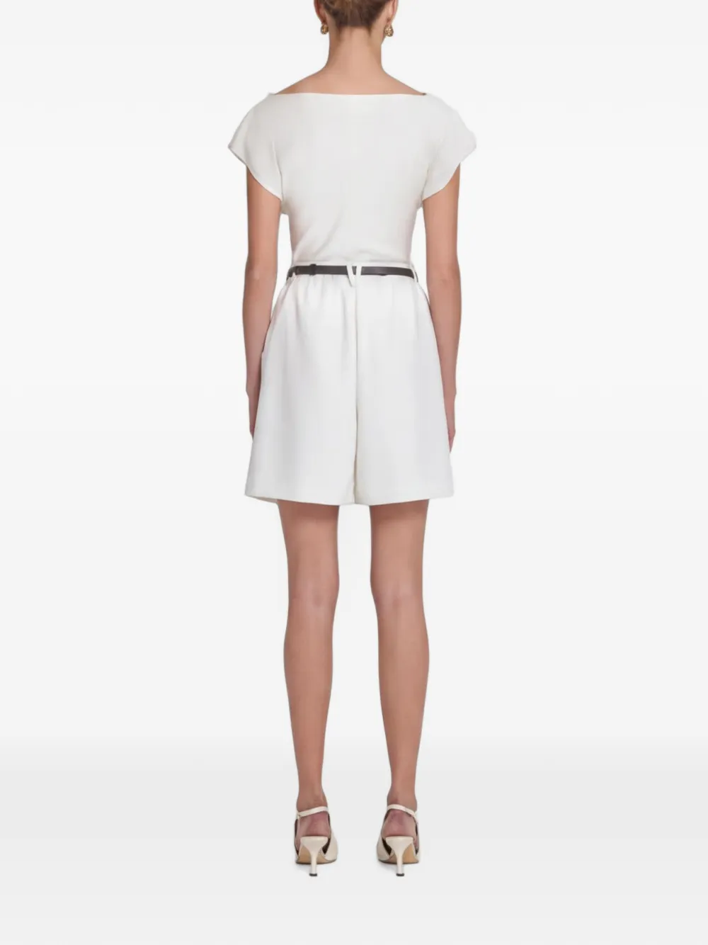 VIKTORIA & WOODS Geplooide shorts met riemlussen Wit