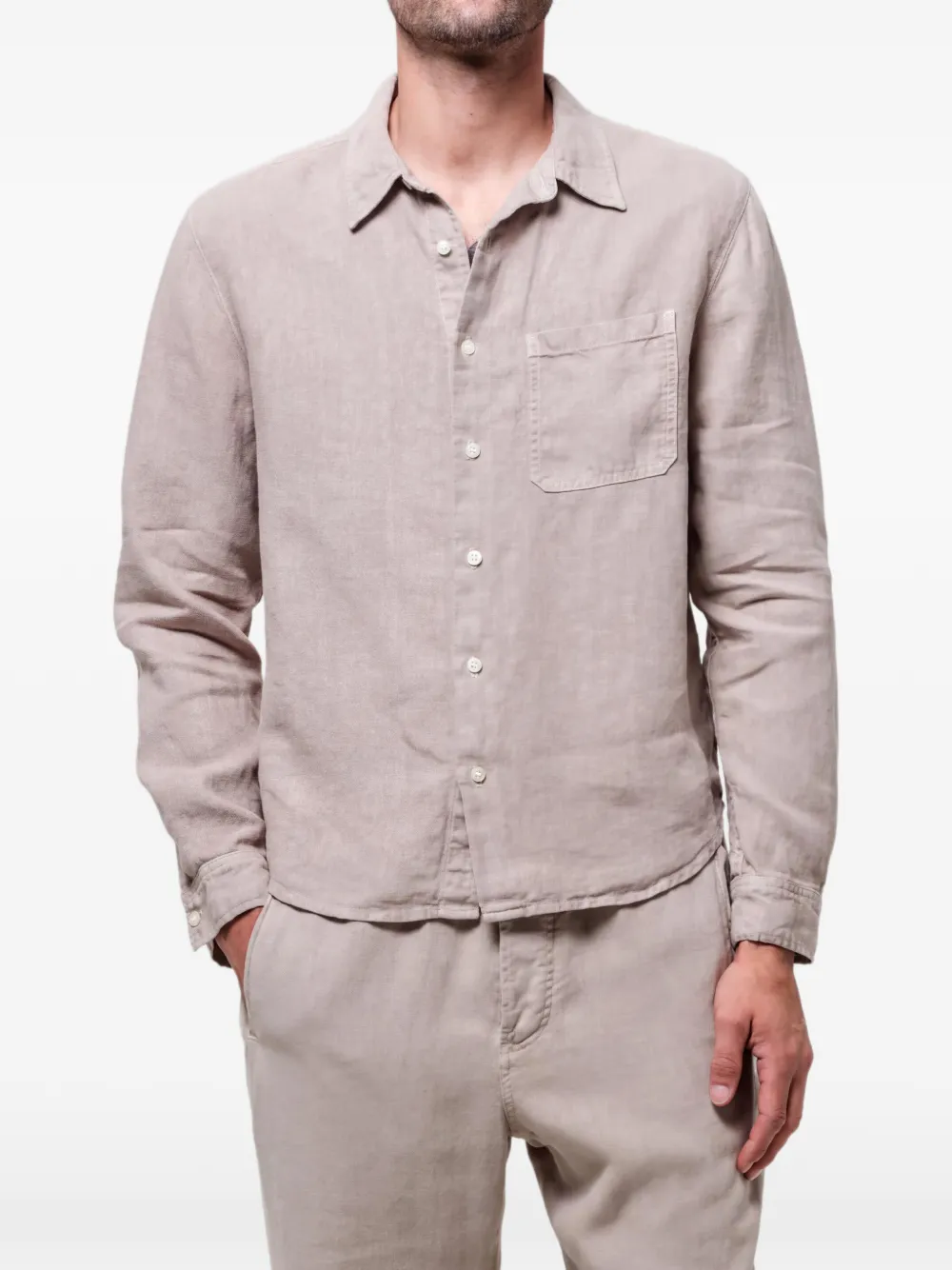 Citizens of Humanity Patch-pocket Long-sleeve Shirt in Neutrals, view 3