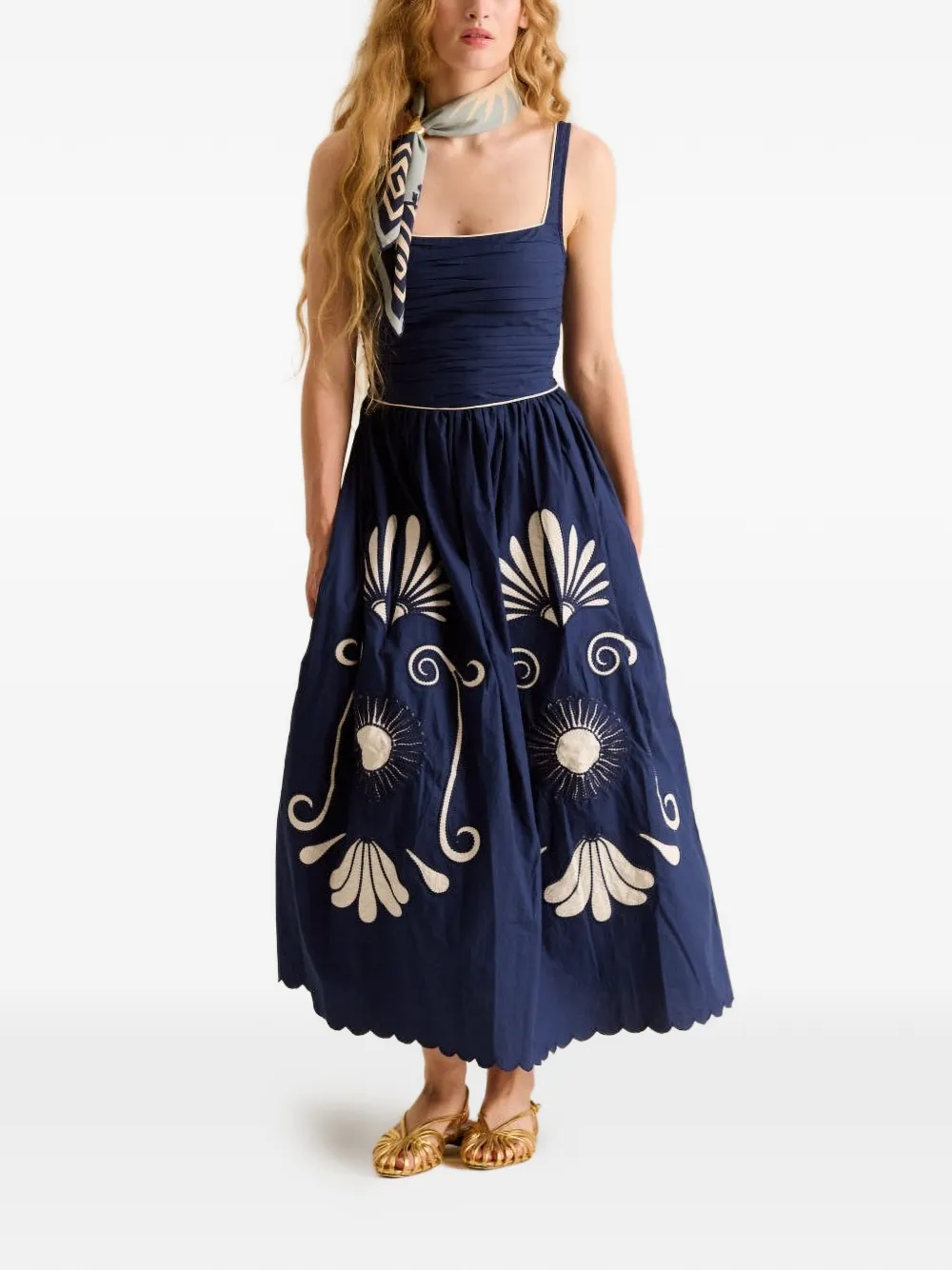 Carolina K Almara embroidered midi dress - Blau