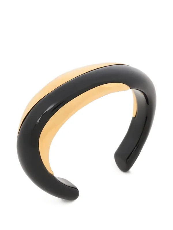 Chloé バングル ブラック/ゴールド Chloé Glaze Cuff Ivory Gold Bracelet | Gold | FARFETCH
