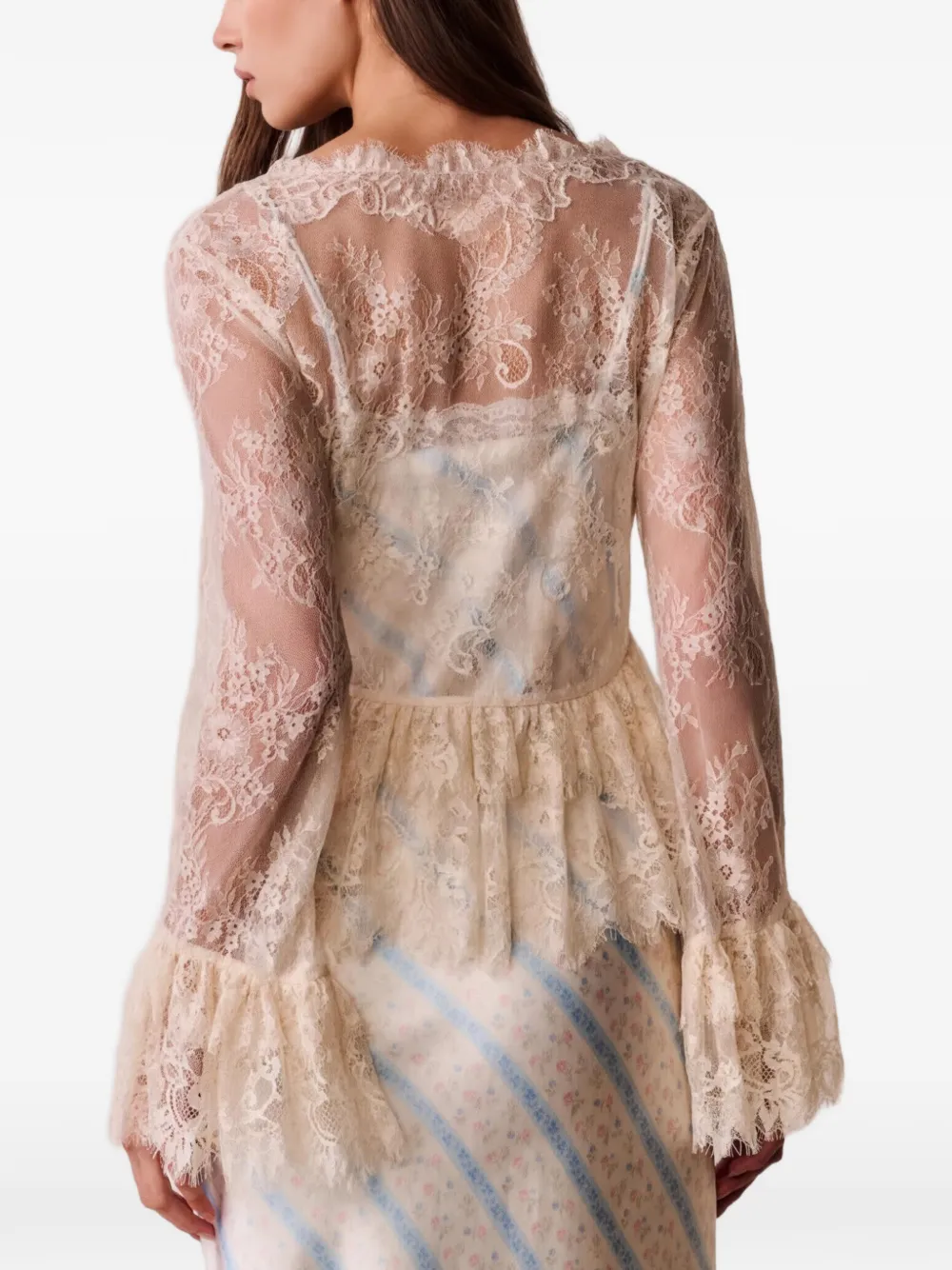 Loveshackfancy Floral-pattern Blouse In Neutral